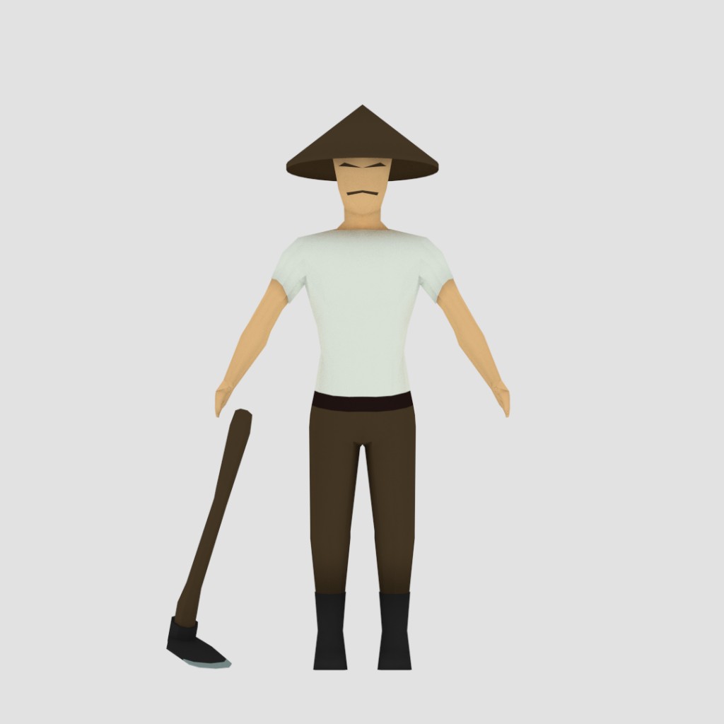 Lowpoly Traditional Farmer preview image 1